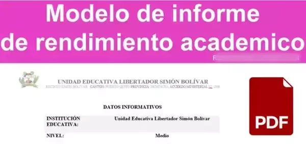 Descargar modelo informe de rendimiento académico