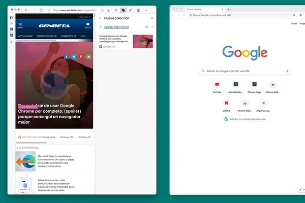 Chrome prueba las pestañas verticales