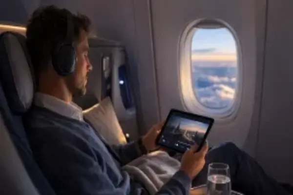 Escuchar vídeos sin auriculares en el avión