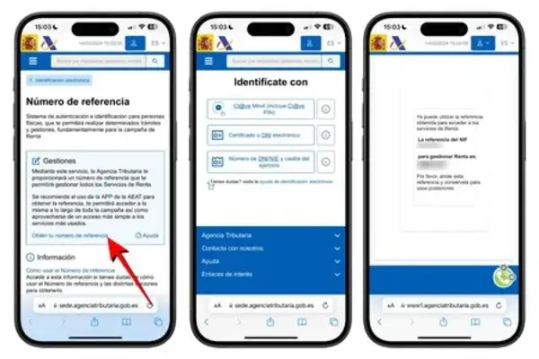 Obtener Número de referencia de la Renta en la web o el móvil