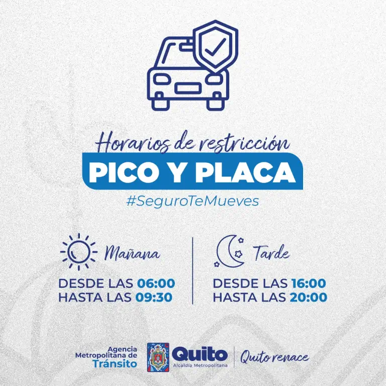Pico y placa Quito qué placas hoy no circula
