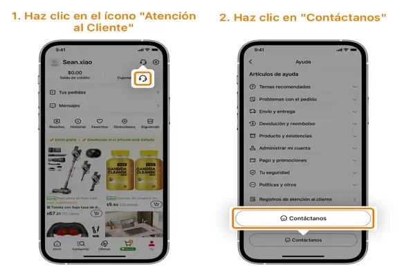Cómo contactar con atención al cliente de Temu