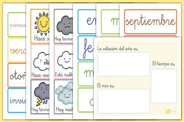 Calendario Días Meses y Estaciones