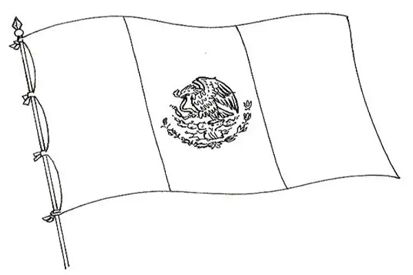 Bandera de México para Colorear