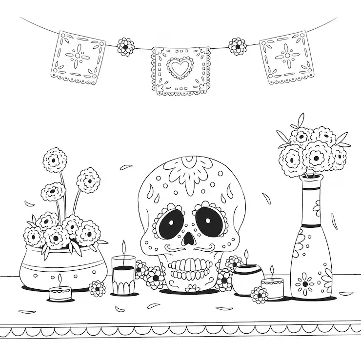 Día de Muertos para Colorear