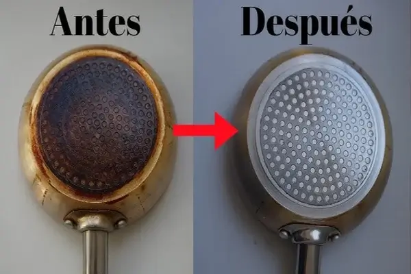 quitar la grasa vieja de las sartenes