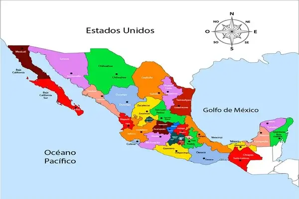 Mapa de México con Nombres
