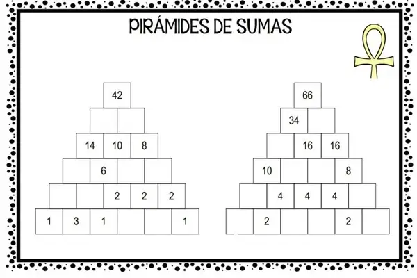 Pirámides Matemáticas de Sumas para Imprimir