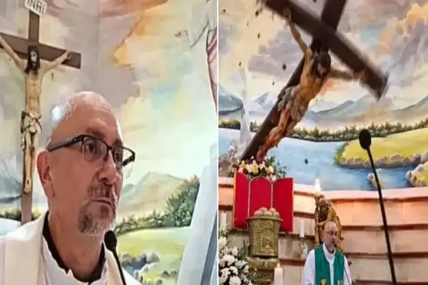 Sacerdote que murió luego de que le cayera una cruz